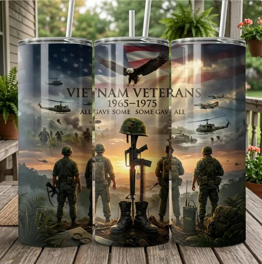 Vietnam Veteran 1965–1975 20oz Military Memorial Tumbler