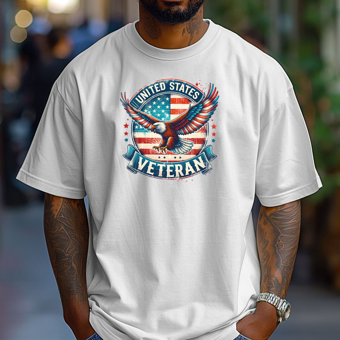 United States Veteran Eagle T-Shirt, Patriotic Military Pride Tee
