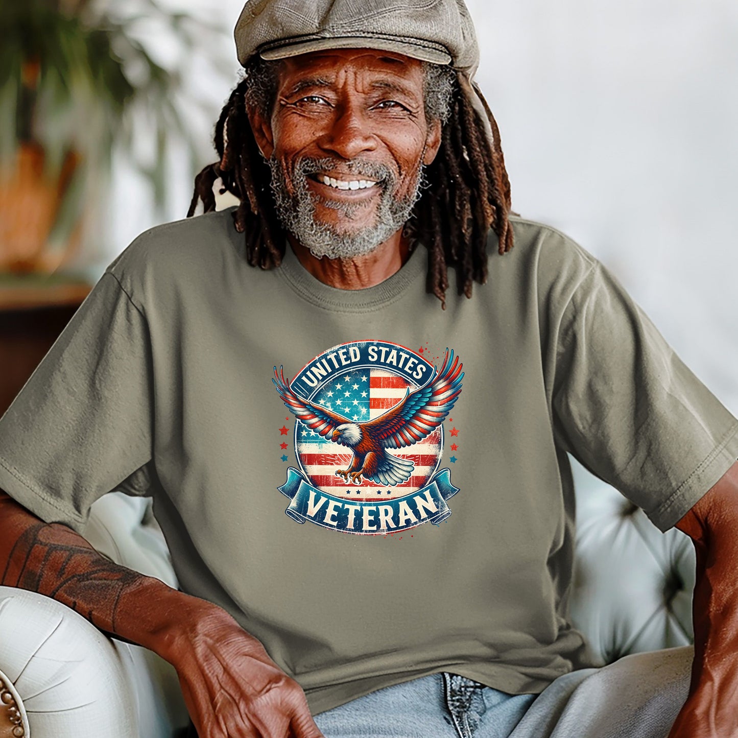 United States Veteran Eagle T-Shirt, Patriotic Military Pride Tee