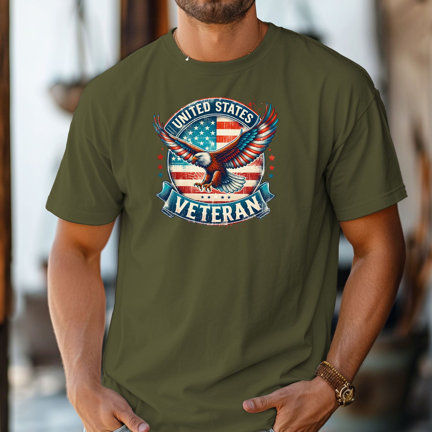 United States Veteran Eagle T-Shirt, Patriotic Military Pride Tee