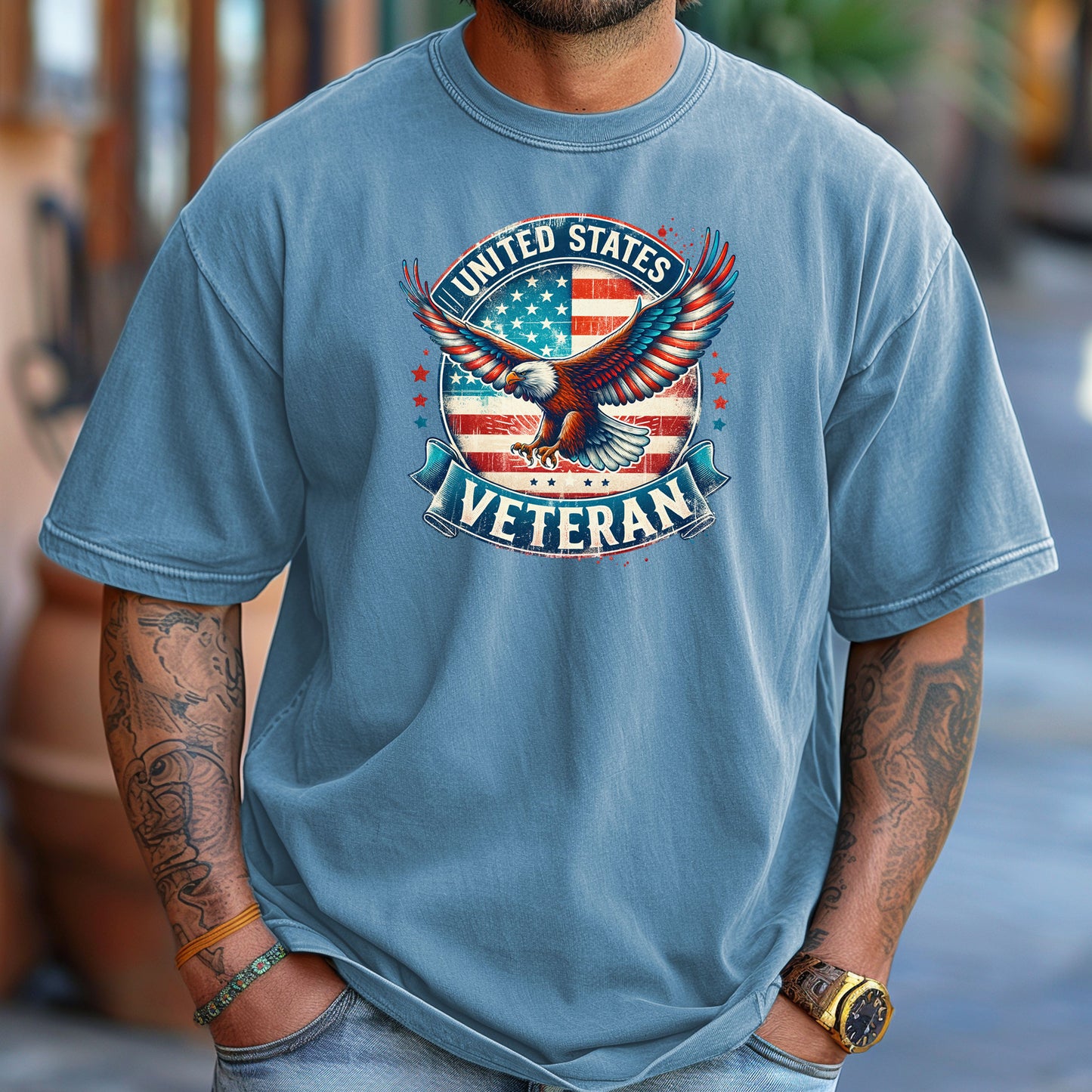 United States Veteran Eagle T-Shirt, Patriotic Military Pride Tee