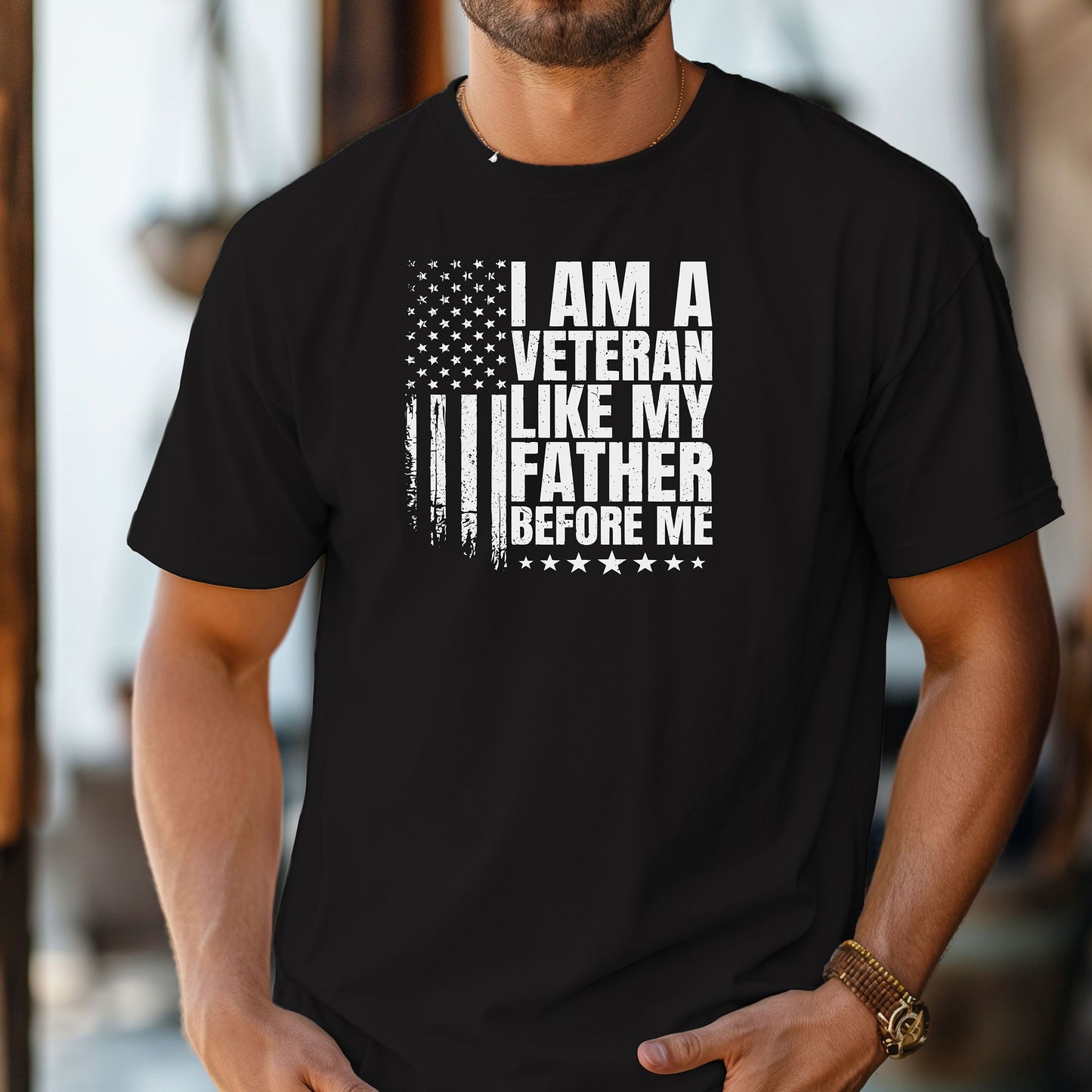 I Am A Veteran Like My Father Before Me T-Shirt, Patriotic Military Legacy Tee