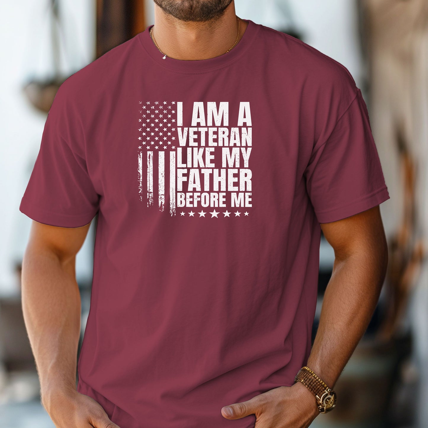 I Am A Veteran Like My Father Before Me T-Shirt, Patriotic Military Legacy Tee