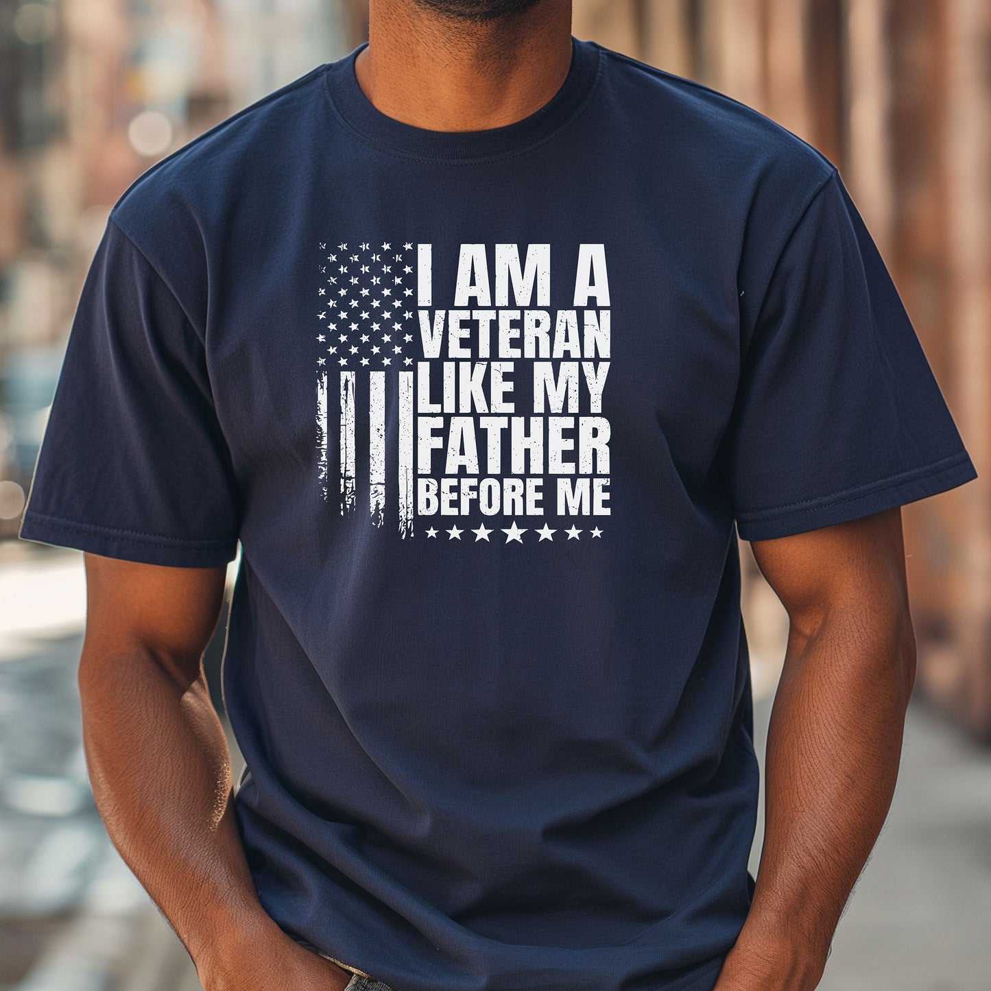 I Am A Veteran Like My Father Before Me T-Shirt, Patriotic Military Legacy Tee