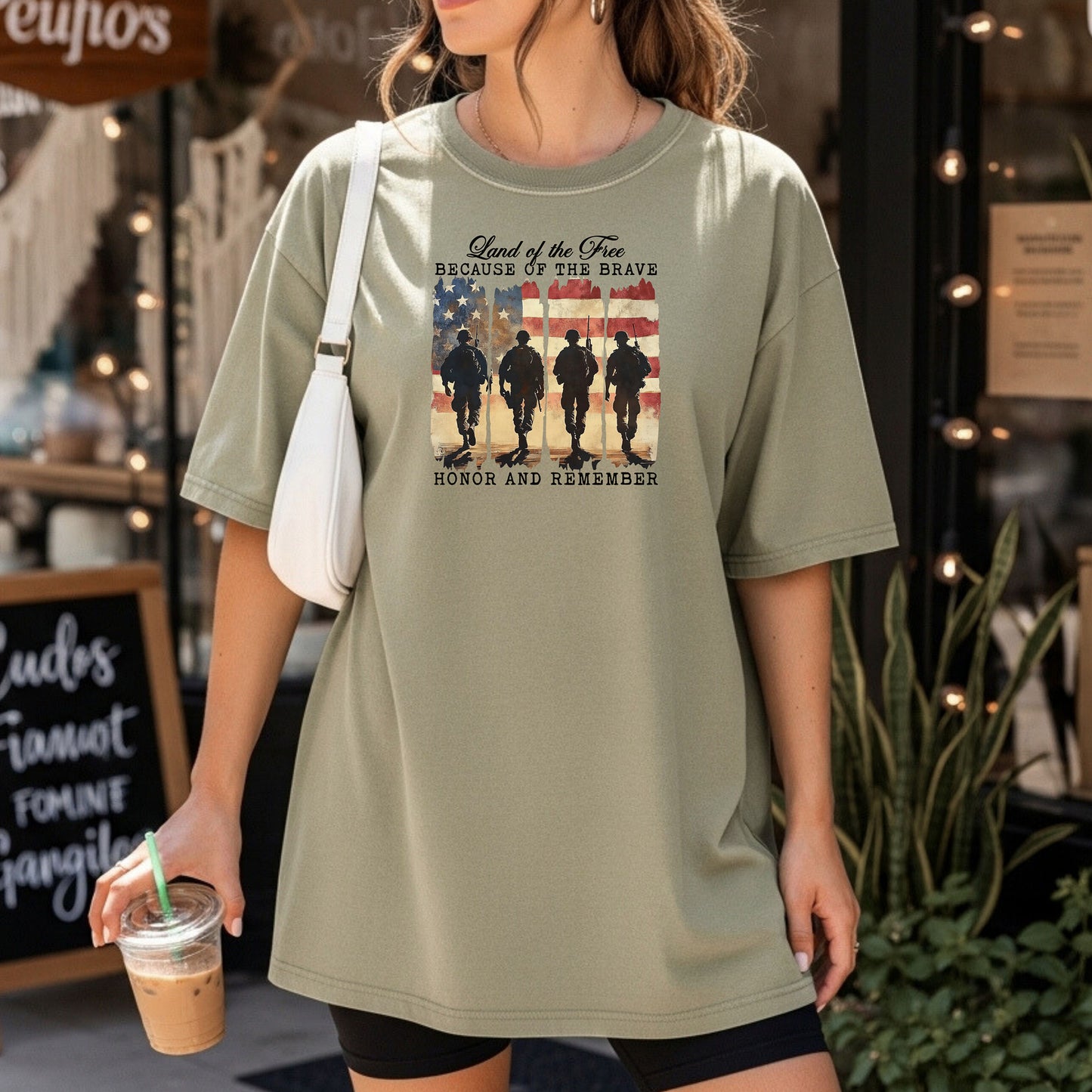 Land of the Free Because of the Brave T-Shirt – Veteran Tribute Tee