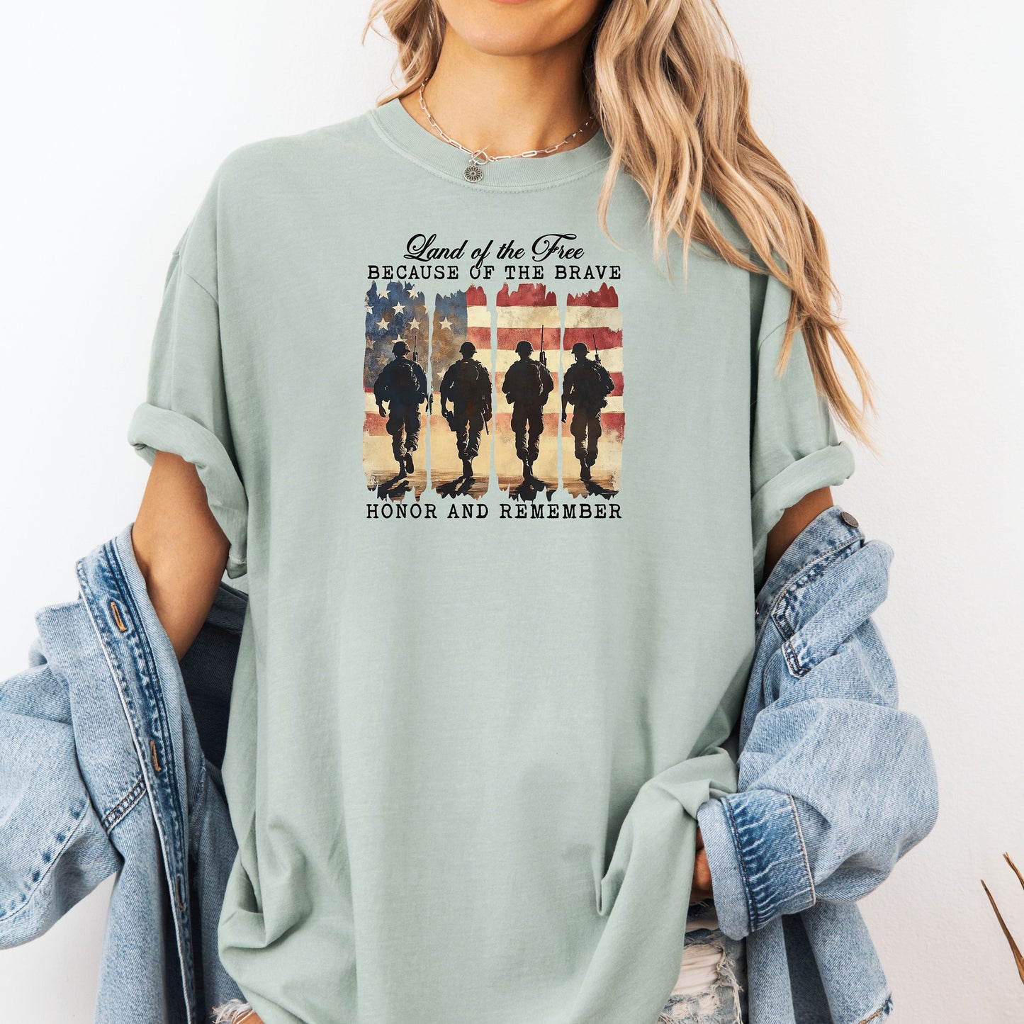 Land of the Free Because of the Brave T-Shirt – Veteran Tribute Tee