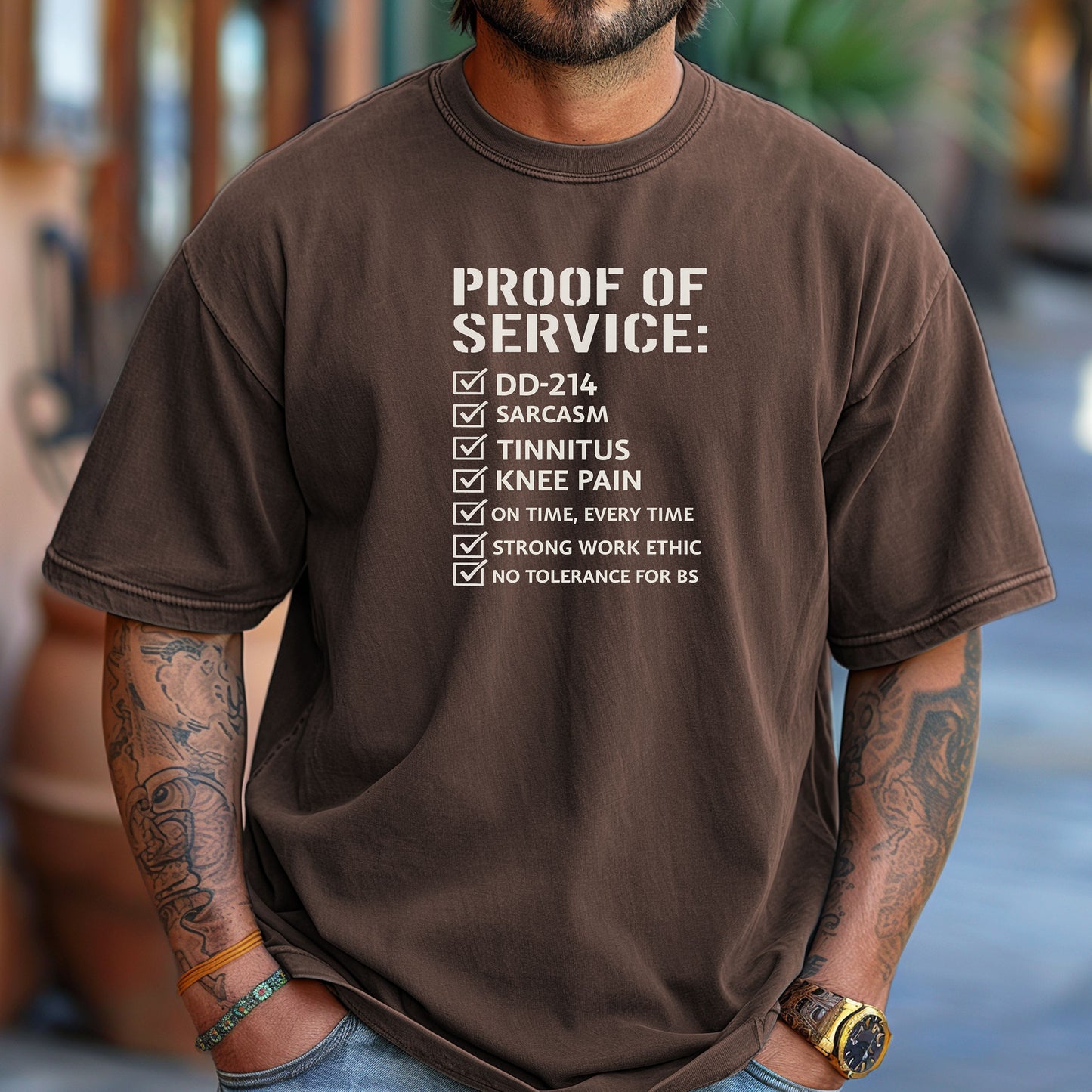 Military Proof of Service T-Shirt, DD-214 Veteran Checklist Tee