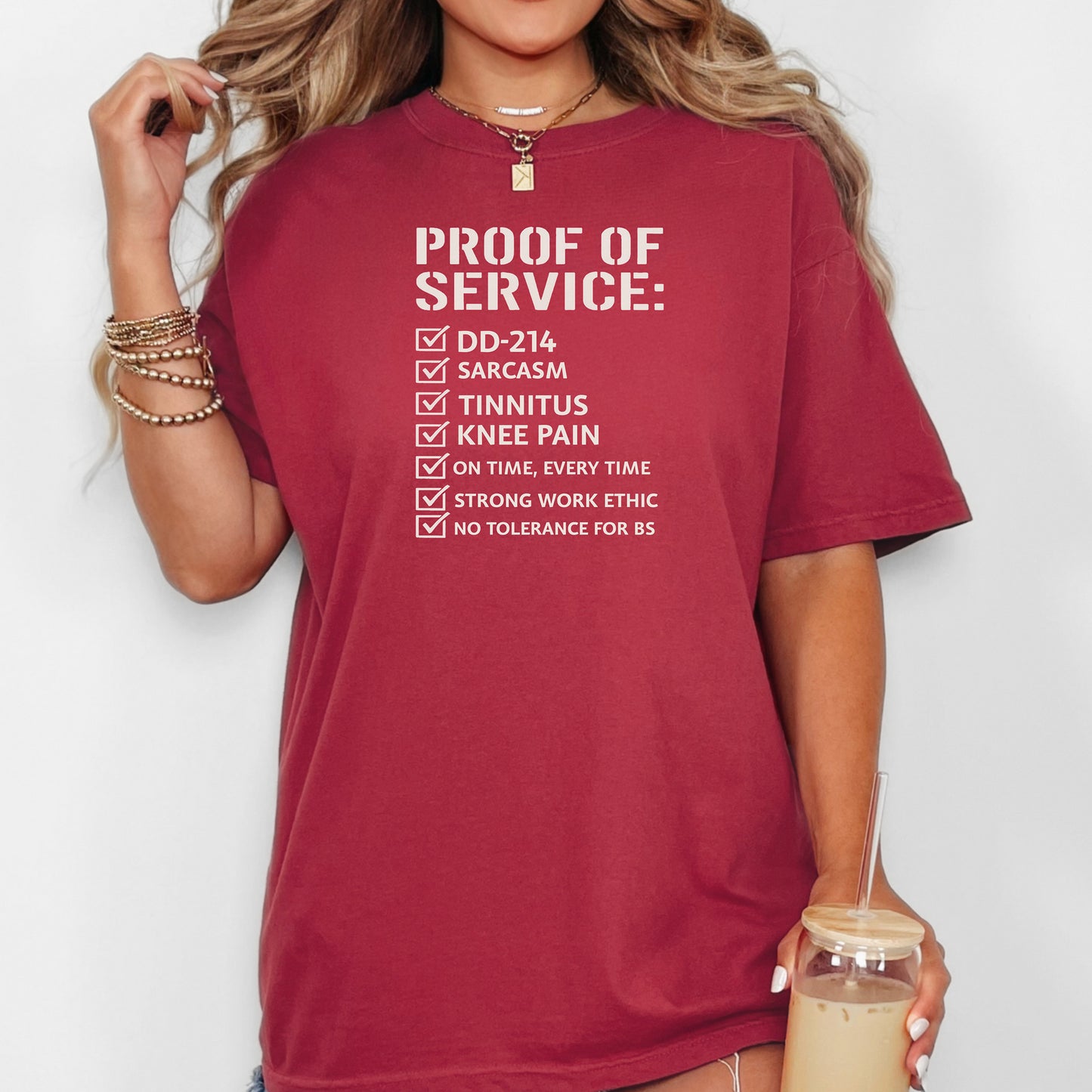 Military Proof of Service T-Shirt, DD-214 Veteran Checklist Tee